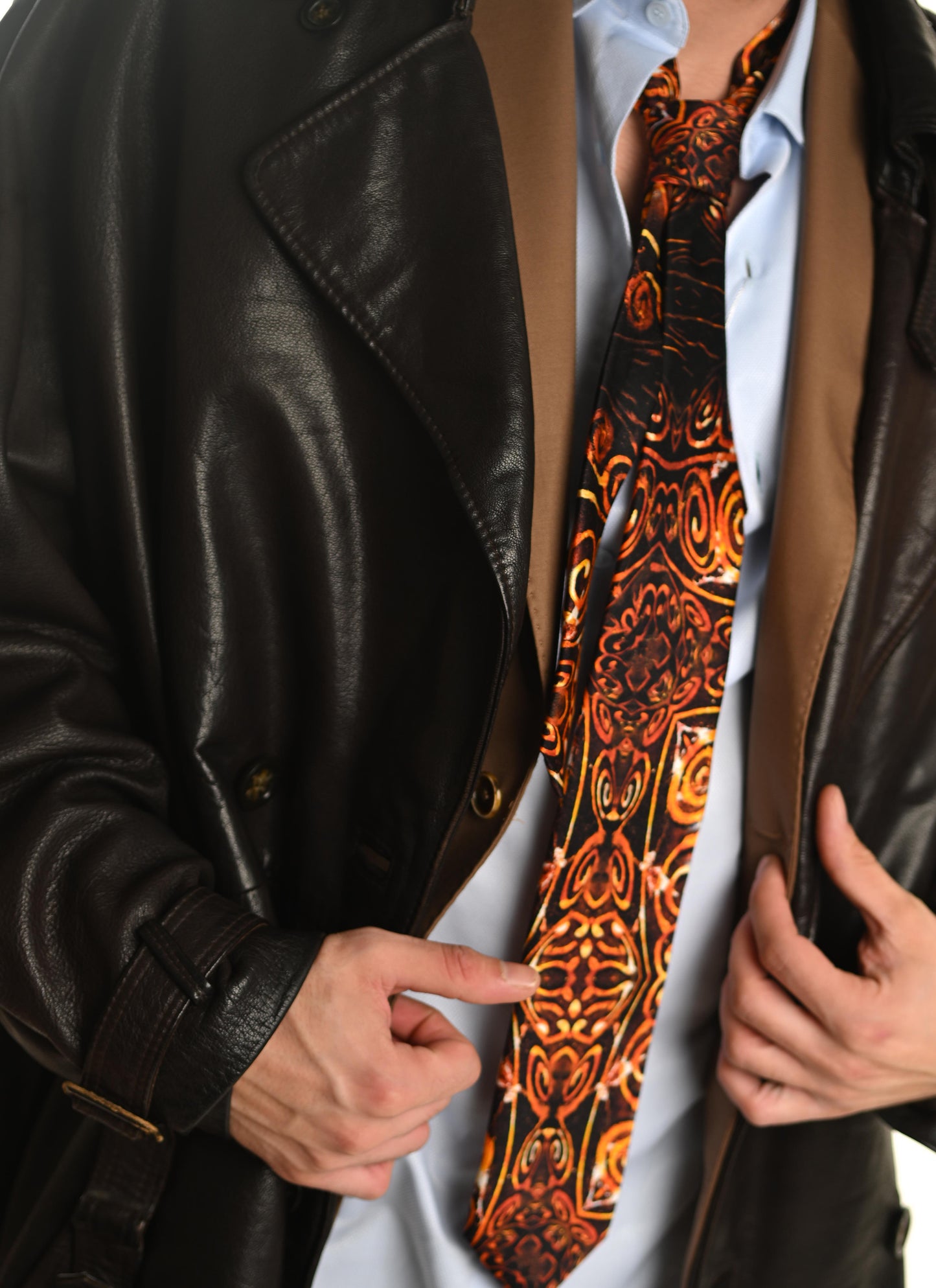 Brown Orbit - Silk Tie