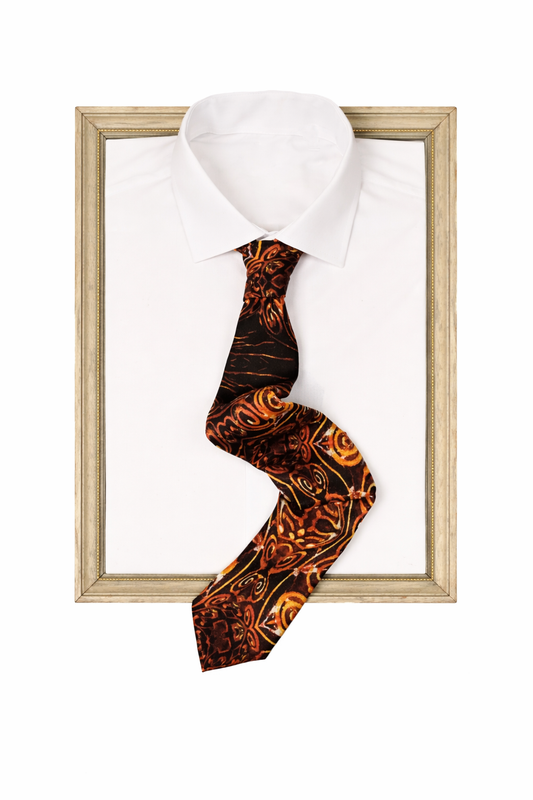 Brown Orbit - Silk Tie