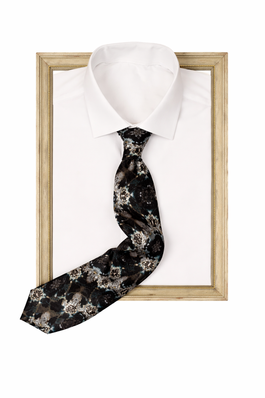 Silvered Silence - Silk Tie