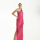 Pink One-Shoulder Long Dress